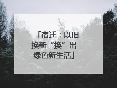 宿迁：以旧换新“换”出绿色新生活