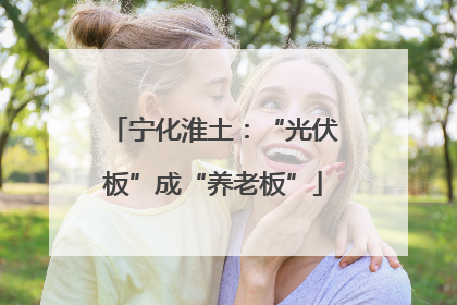 宁化淮土：“光伏板”成“养老板”