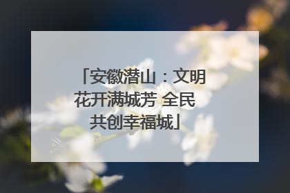 安徽潜山：文明花开满城芳 全民共创幸福城