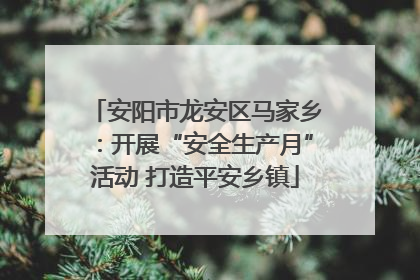 安阳市龙安区马家乡：开展“安全生产月”活动 打造平安乡镇