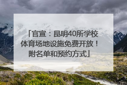 官宣：昆明40所学校体育场地设施免费开放！附名单和预约方式