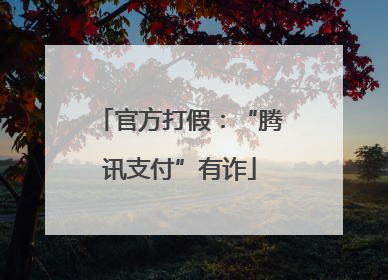 官方打假：“腾讯支付”有诈