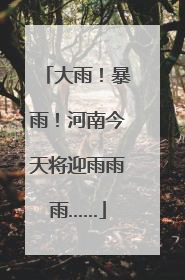 大雨！暴雨！河南今天将迎雨雨雨……