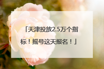 天津投放2.5万个指标！摇号这天报名！