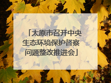 太原市召开中央生态环境保护督察问题整改推进会