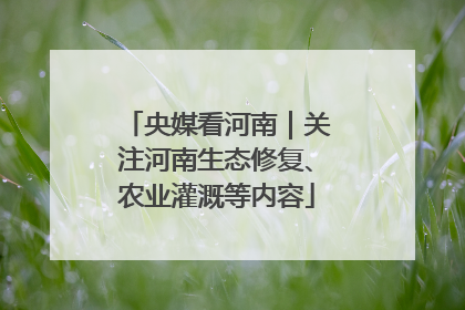 央媒看河南｜关注河南生态修复、农业灌溉等内容
