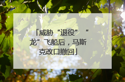威胁“退役”“龙”飞船后，马斯克改口撤回