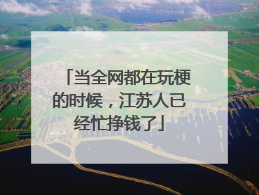当全网都在玩梗的时候，江苏人已经忙挣钱了
