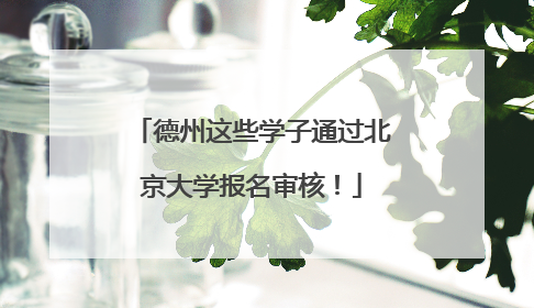 德州这些学子通过北京大学报名审核！