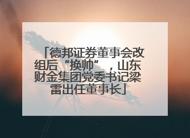 德邦证券董事会改组后“换帅”，山东财金集团党委书记梁雷出任董事长