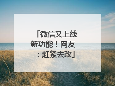 微信又上线新功能！网友：赶紧去改