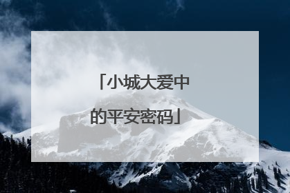 小城大爱中的平安密码
