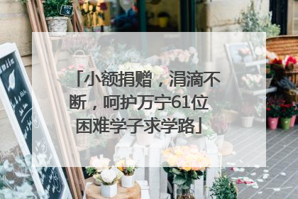 小额捐赠，涓滴不断，呵护万宁61位困难学子求学路