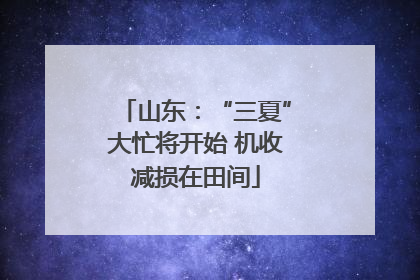 山东：“三夏”大忙将开始 机收减损在田间