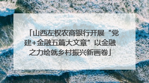 山西左权农商银行开展“党建+金融五篇大文章”以金融之力绘就乡村振兴新画卷