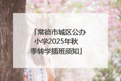 常德市城区公办小学2025年秋季转学插班须知