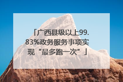 广西县级以上99.83%政务服务事项实现“最多跑一次”