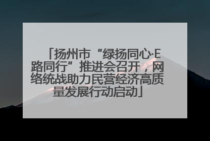 扬州市“绿扬同心·E路同行”推进会召开，网络统战助力民营经济高质量发展行动启动