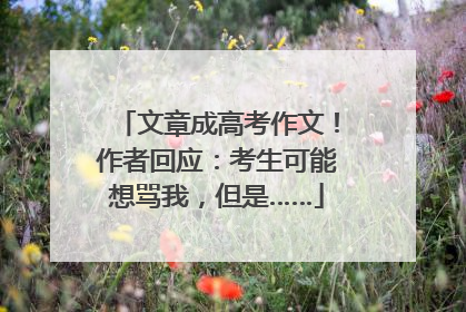 文章成高考作文！作者回应：考生可能想骂我，但是……