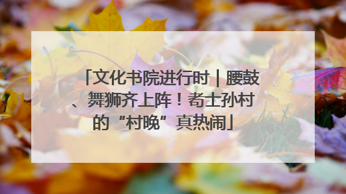 文化书院进行时｜腰鼓、舞狮齐上阵！耇士孙村的“村晚”真热闹