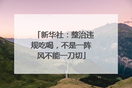 新华社：整治违规吃喝，不是一阵风不能一刀切