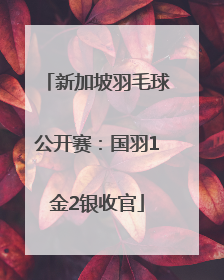 新加坡羽毛球公开赛：国羽1金2银收官