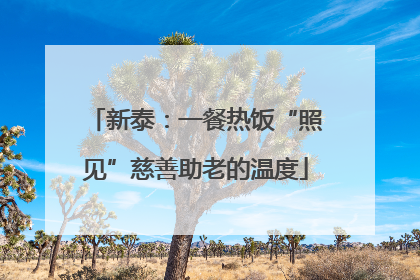 新泰：一餐热饭“照见”慈善助老的温度