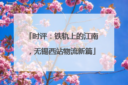 时评：铁轨上的江南，无锡西站物流新篇