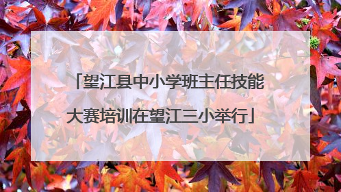 望江县中小学班主任技能大赛培训在望江三小举行