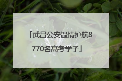 武昌公安温情护航8770名高考学子