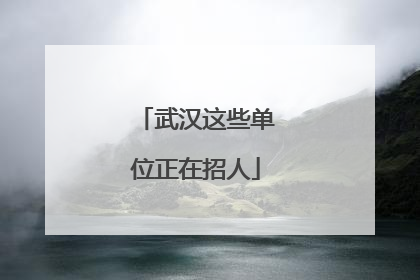 武汉这些单位正在招人