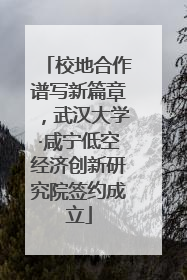 校地合作谱写新篇章，武汉大学·咸宁低空经济创新研究院签约成立