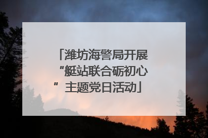 潍坊海警局开展“艇站联合砺初心”主题党日活动