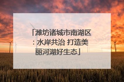 潍坊诸城市南湖区：水岸共治 打造美丽河湖好生态