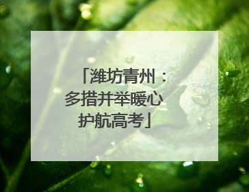 潍坊青州：多措并举暖心护航高考