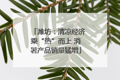 潍坊：清凉经济乘“热”而上 消暑产品销量猛增