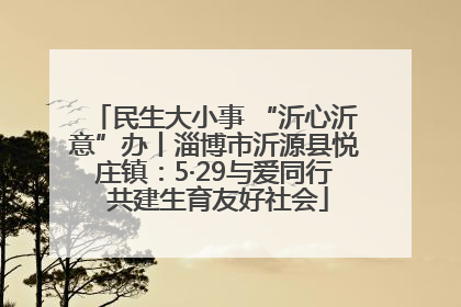 民生大小事 “沂心沂意”办丨淄博市沂源县悦庄镇：5·29与爱同行 共建生育友好社会