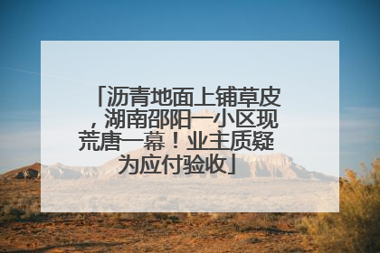沥青地面上铺草皮，湖南邵阳一小区现荒唐一幕！业主质疑为应付验收
