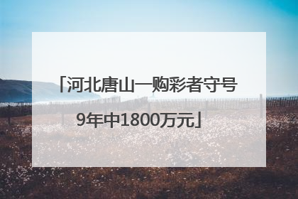 河北唐山一购彩者守号9年中1800万元