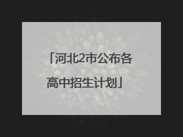 河北2市公布各高中招生计划