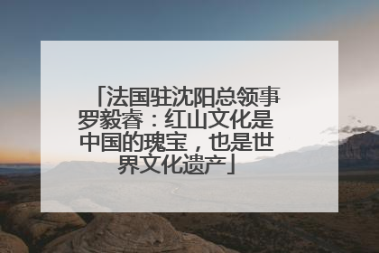 法国驻沈阳总领事罗毅睿：红山文化是中国的瑰宝，也是世界文化遗产