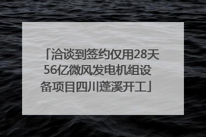 洽谈到签约仅用28天 56亿微风发电机组设备项目四川蓬溪开工