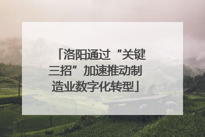 洛阳通过“关键三招”加速推动制造业数字化转型