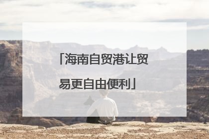 海南自贸港让贸易更自由便利