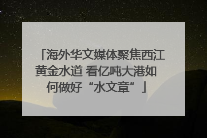 海外华文媒体聚焦西江黄金水道 看亿吨大港如何做好“水文章”