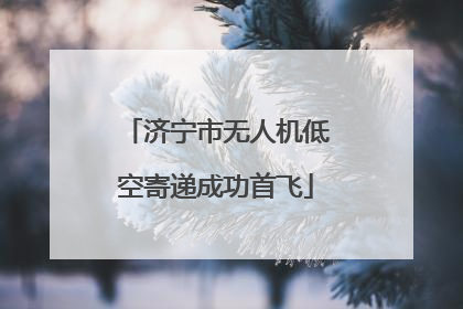 济宁市无人机低空寄递成功首飞