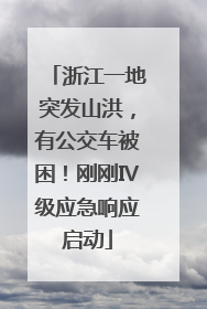 浙江一地突发山洪，有公交车被困！刚刚Ⅳ级应急响应启动