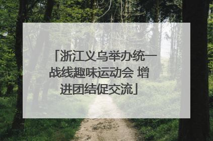 浙江义乌举办统一战线趣味运动会 增进团结促交流