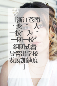 浙江苍南：变“一人一校”为“一团一校” 组团式督导督出学校发展加速度
