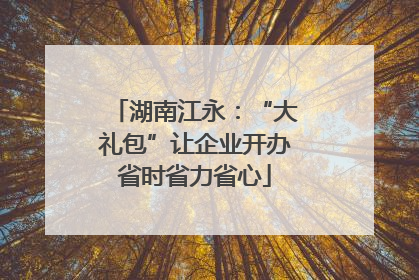 湖南江永：“大礼包”让企业开办省时省力省心